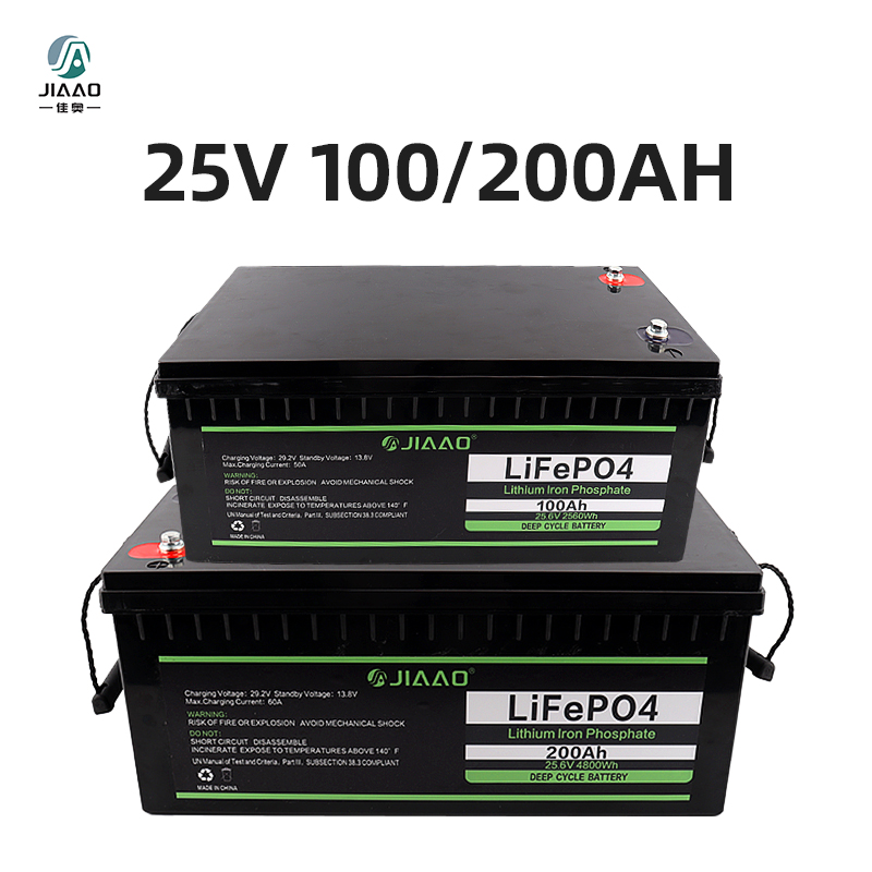 LiFePO4 bateria 25V 100/200Ah batteria al ferro di litio peso leggero 25 v 100/200 ah LiFePO4 vita lunga del ciclo della batteria per camper rv